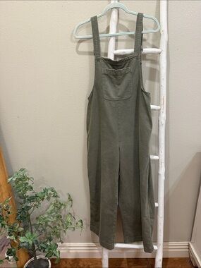 aerie Olive Utility Overalls